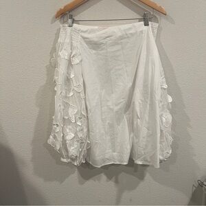 Luisa Spagnoli white floral appliqué blouse size small fashion show edition